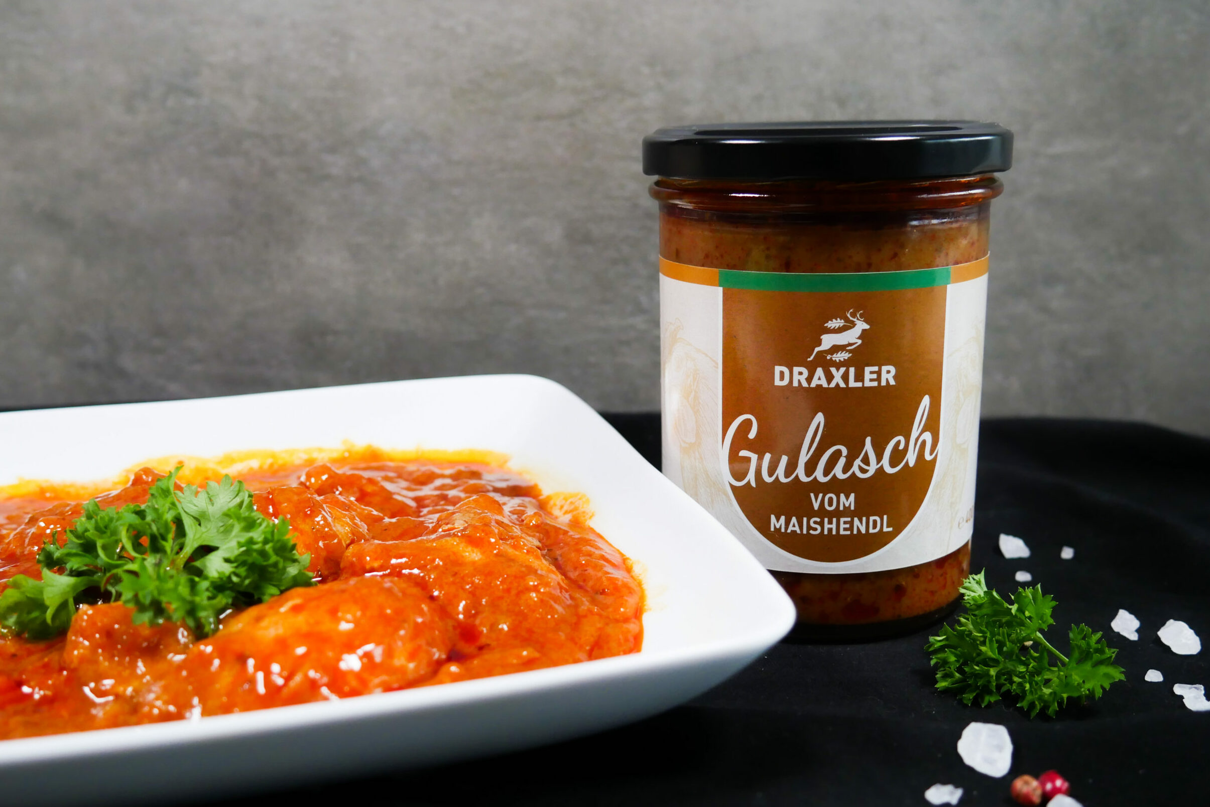 Draxler's Kulinarik im Glas - Hausgemachtes Gulasch vom Maishendl im Glas -jetzt auch zum Online bestellen!