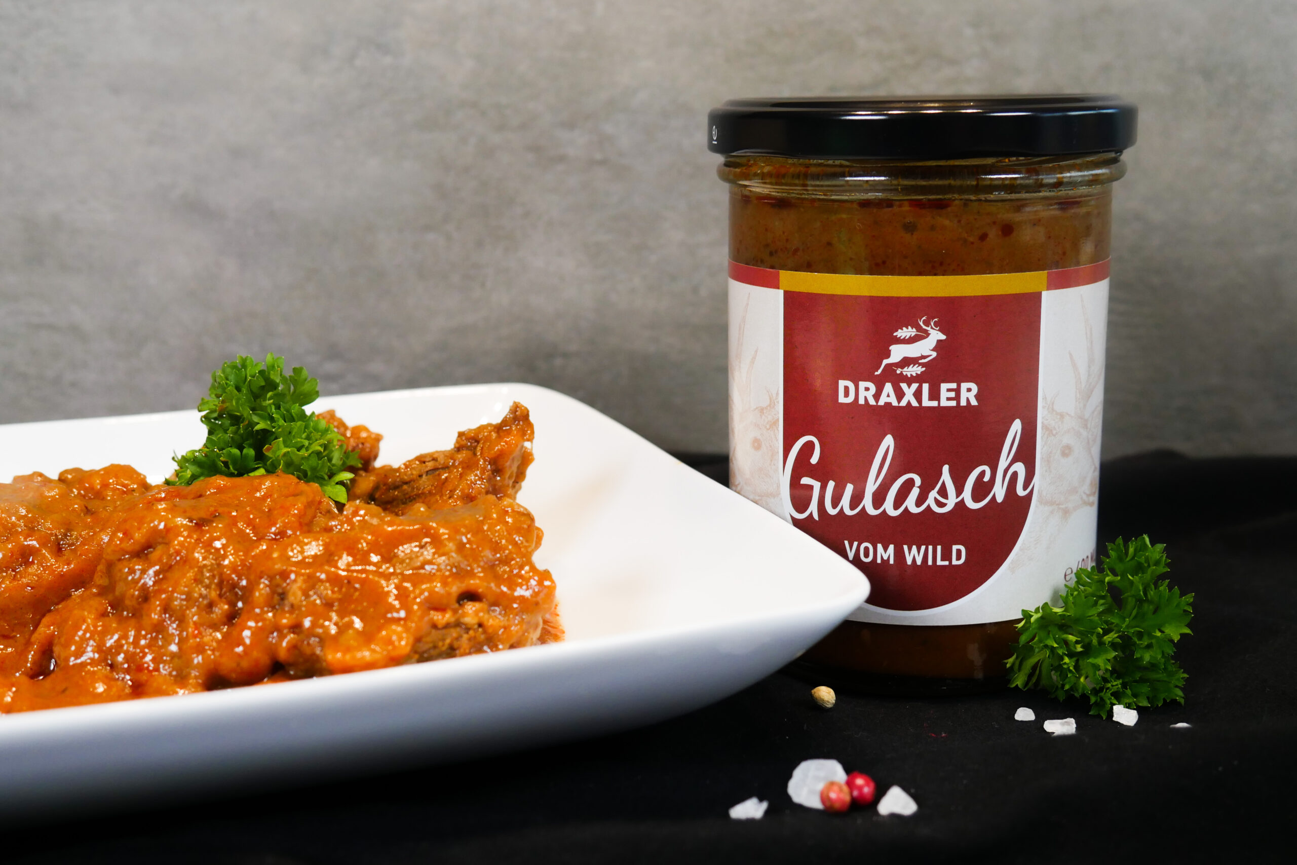 Draxler's Kulinarik im Glas - Hausgemachtes Gulasch vom Wild im Glas - jetzt auch zum Online bestellen!