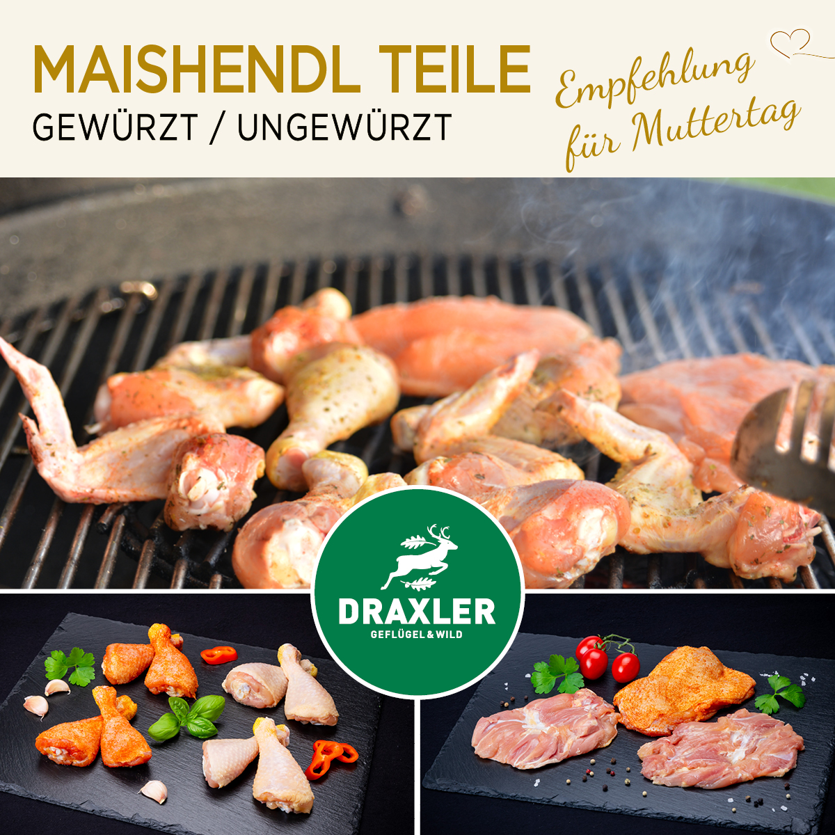 Empfehlungen_muttertag_Maishendl Maishendl gegrillt für Muttertag