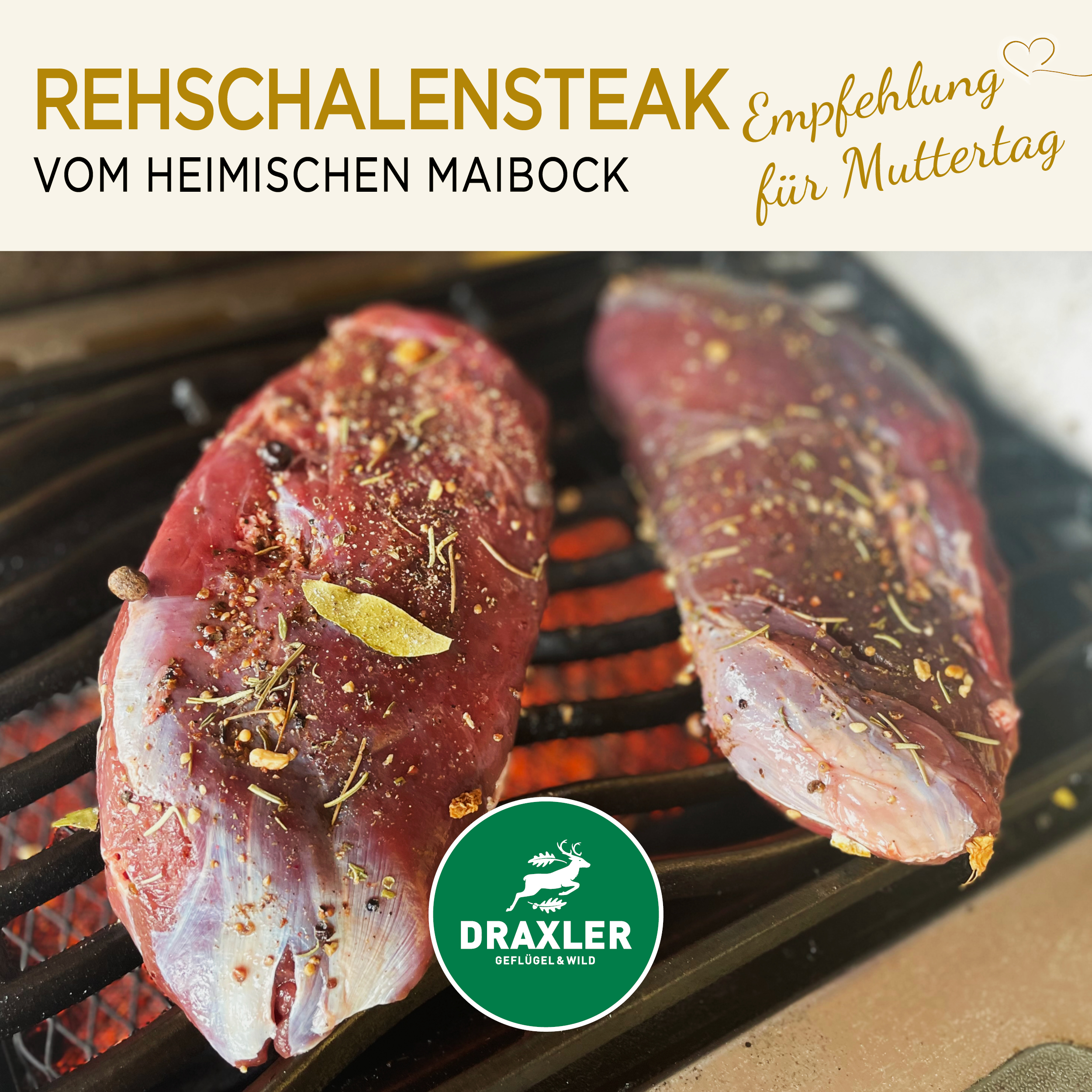 Empfehlungen_muttertag_Reh Rehschalensteak vom heimischen Maibock für Muttertag