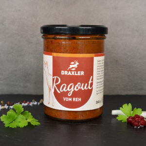 Draxler's Kulinarik im Glas: Hausgemachtes Rehragout mit 100% steirischem Rehfleisch von unserer hauseigenen Wildübernahmestelle - Draxler Mooskirchen & Graz. Jetzt auch zum Online bestellen!
